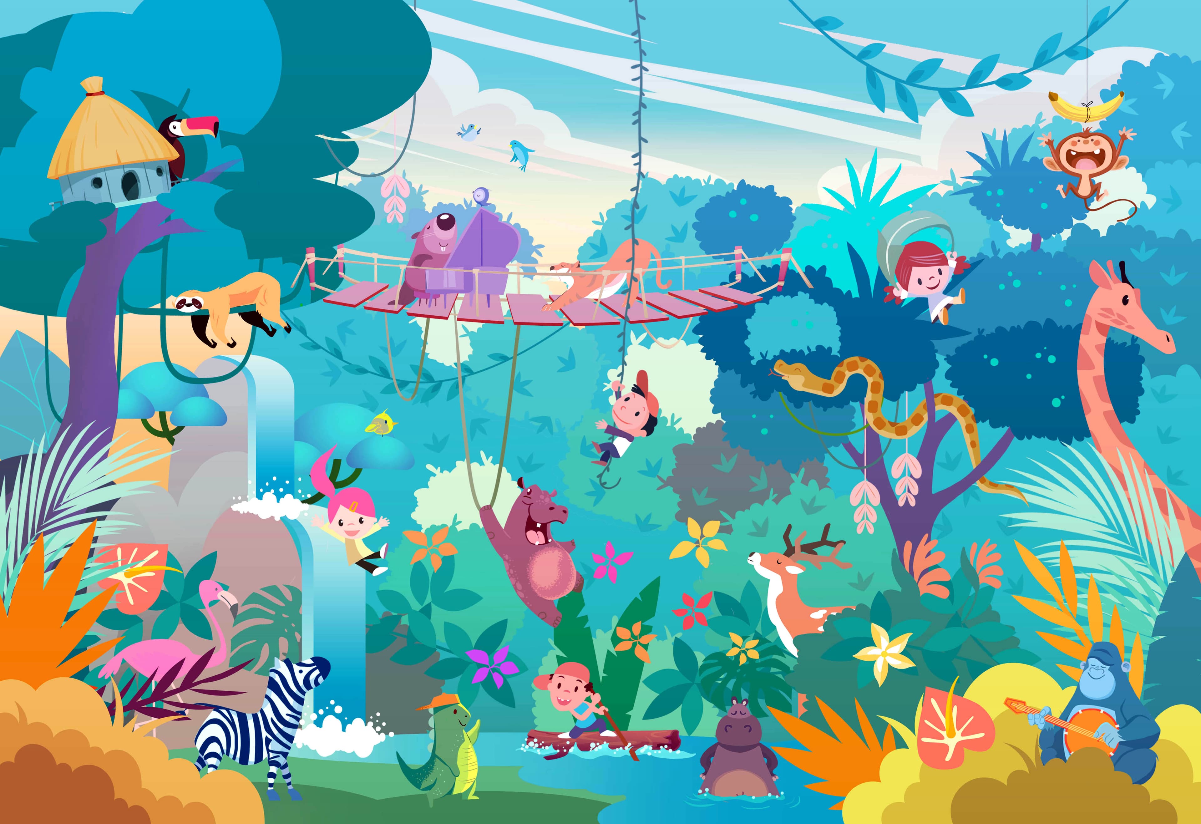 Wimmelbild im Urwald